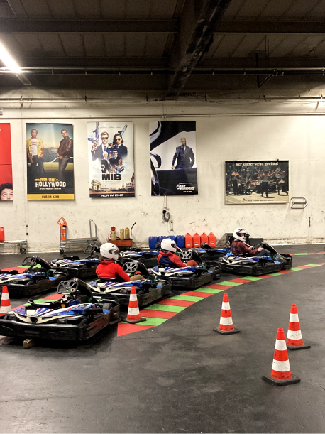 Group riding go karts